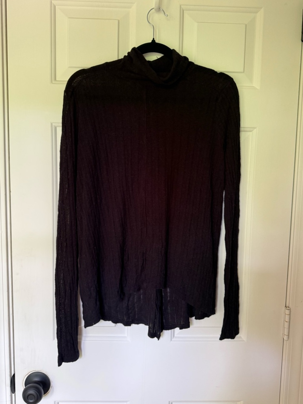 Lucky Brand Black Ribbed Cowl Neck Sweater